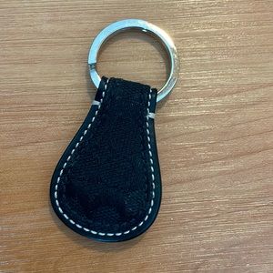 Unisex. Coach Signature Black Keyring/ Key Fob